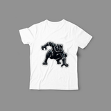 White t-shirt with black panther graphic